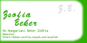 zsofia beker business card